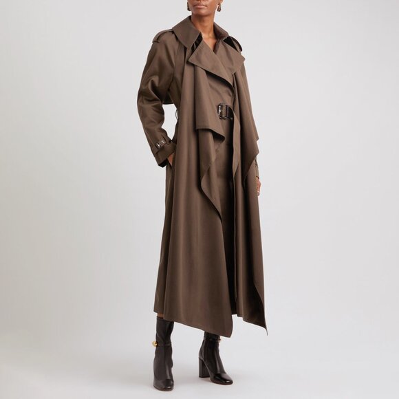 $4790 NWT Alexander McQueen Double-Breasted Draped Belted Runway Trench Coat - Picture 6 of 16